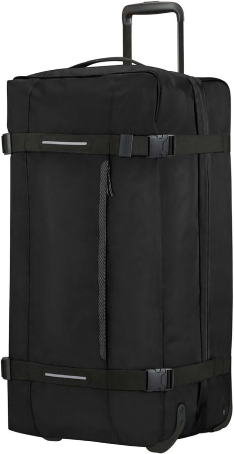 American Tourister Urban Track Large Wheeled Duffle - Asphalt Black front view for size comparison