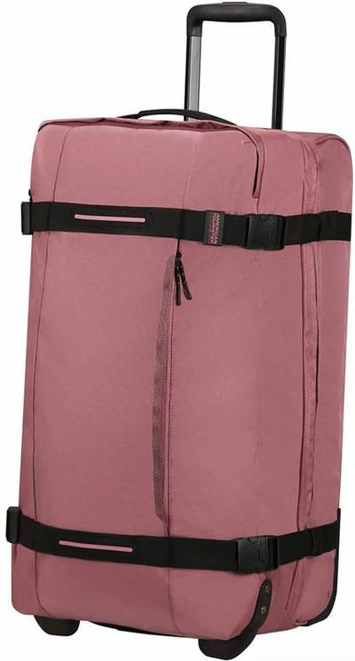 American Tourister Urban Track Medium Wheeled Duffle - Lilas Pink shown to scale