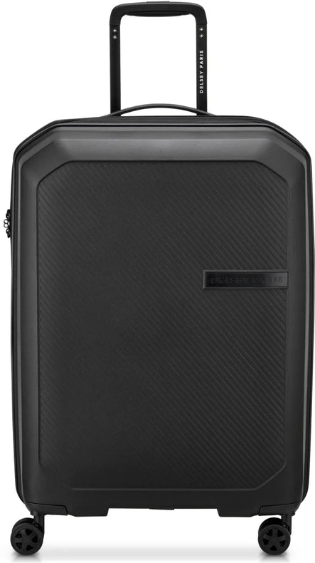 Delsey Anvers 65.5 cm 4 Wheel Expandable Suitcase - Black front view for size comparison