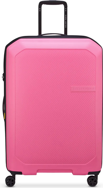 Delsey Anvers 75 cm 4 Wheel Expandable Suitcase - Pink front view for size comparison