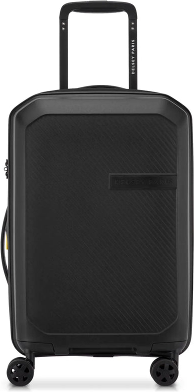 Delsey Anvers 55 cm 4 Wheel Expandable Carry-on Suitcase - Black front view for size comparison