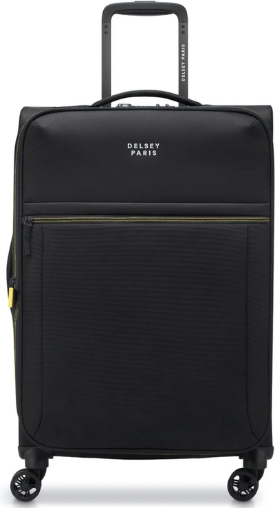 Delsey Brochant 3 - 67 cm 4-Wheel Expandable Suitcase - Deep Black front view for size comparison