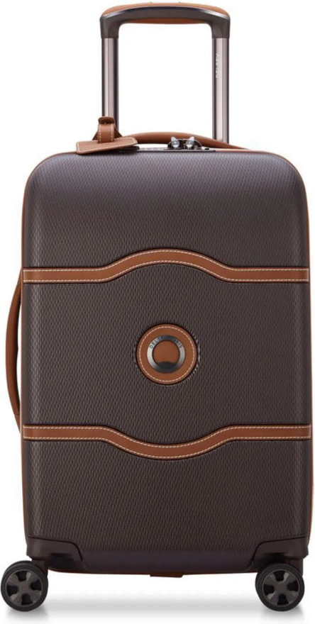 Delsey Chatelet Air 2.0 - 55 cm 4-Wheel Cabin Suitcase - Brown front view for size comparison