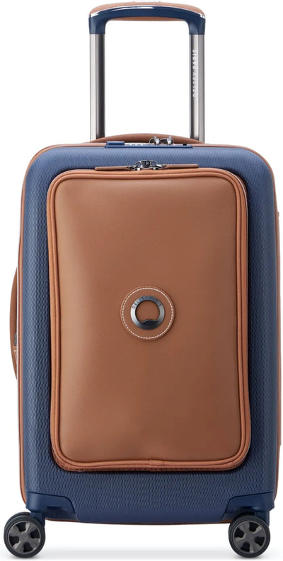 Delsey Chatelet Air 2.0 - 55 cm Expandable Laptop Cabin Suitcase - Navy Blue front view for size comparison