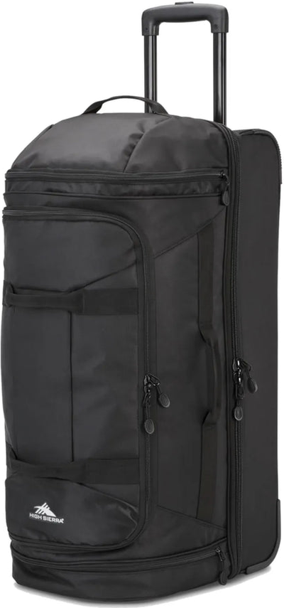 High Sierra Boxed 71 cm Medium Wheeled Duffle - Black front view for size comparison