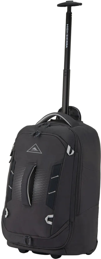 High Sierra Composite V4 56 cm Wheeled Duffle with Hidden Backpack Straps - Silver / Metal Grey front view for size comparison