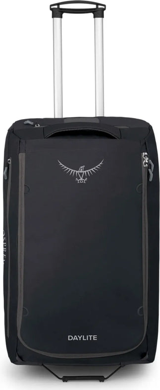 Osprey Daylite 85L Wheeled Duffle / Backpack - Black front view for size comparison