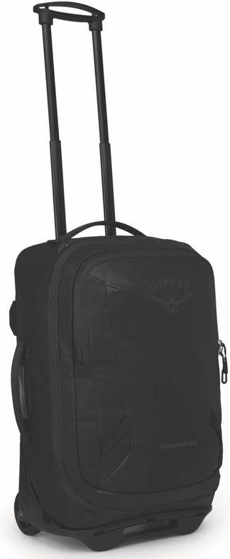 Osprey Transporter 38L Wheeled Carry-on Duffel Bag - Raven Black front view for size comparison