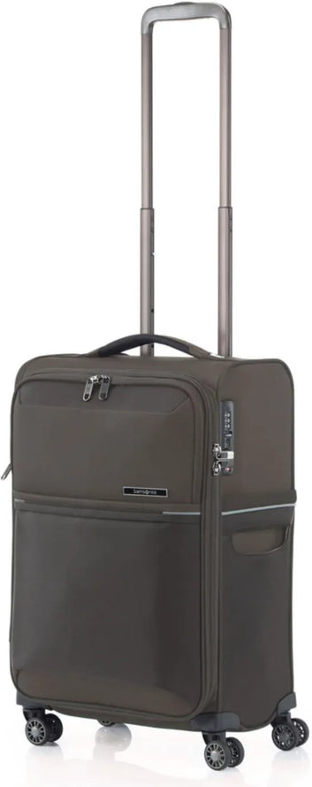 Samsonite 73 Hours 55 cm 4 Wheel Cabin Spinner Suitcase - Platinum Grey shown to scale