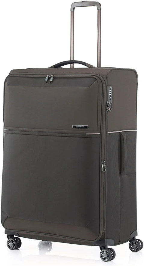 Samsonite 73 Hours 78 cm 4 Wheel Expandable Suitcase - Platinum Grey front view for size comparison