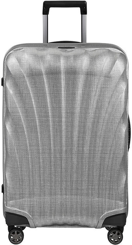 Samsonite C-Lite 69 cm 4 Wheel Spinner Suitcase - Aluminium Colour (Limited Edition) front view for size comparison