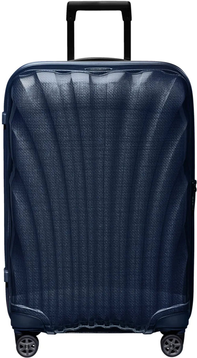 Samsonite C-Lite 69 cm 4 Wheel Spinner Suitcase - Midnight Blue front view for size comparison
