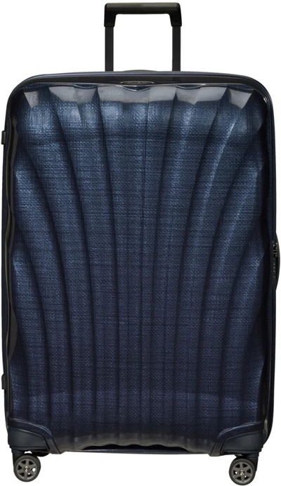 Samsonite C-Lite 81 cm 4 Wheel Spinner Suitcase - Midnight Blue front view for size comparison