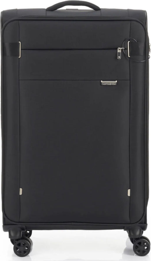 Samsonite City Rhythm 71 cm Expandable 4 Wheel Spinner Suitcase - Black front view for size comparison