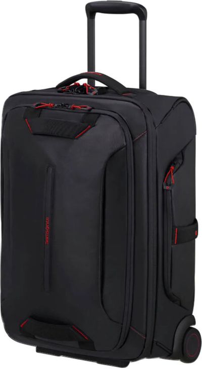 Samsonite Ecodiver 55 cm Wheeled Duffle - Black front view for size comparison