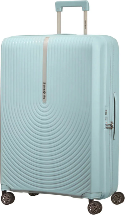 Samsonite HI-Fi 75 cm 4 Wheel Expandable Suitcase - Sky Blue front view for size comparison
