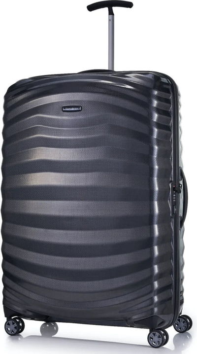 Samsonite Lite-Shock Sport 81 cm 4 Wheel Spinner Suitcase - Black front view for size comparison