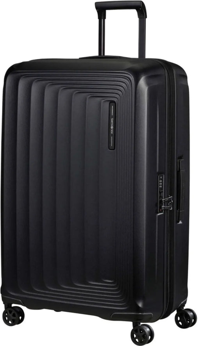 Samsonite Nuon 75 cm Expandable Spinner Suitcase - Matt Graphite front view for size comparison
