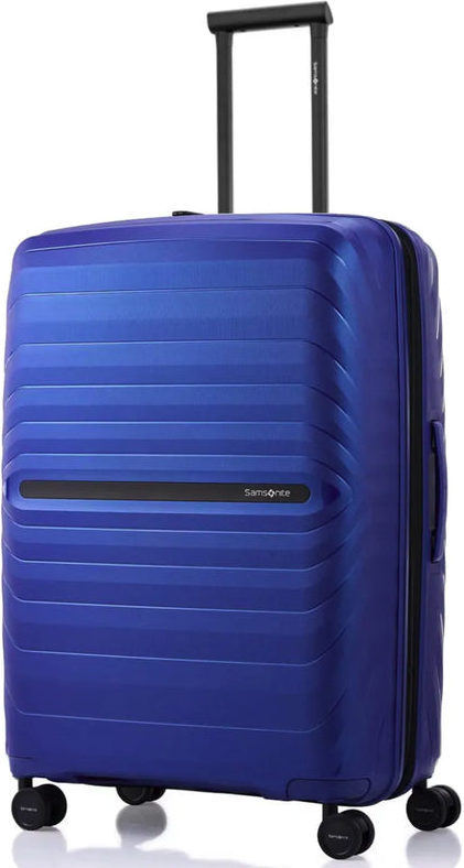 Samsonite OctoLite Neo 75 cm Expandable Spinner Suitcase - Electric Blue front view for size comparison