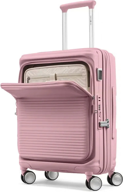 Samsonite Paralux 55 cm Expandable Carry-on Suitcase - Dusty Pink shown to scale