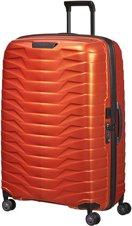 Samsonite Proxis 81 cm 4 Wheel Spinner Suitcase - Flame front view for size comparison