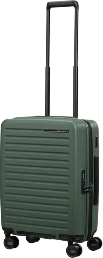 Samsonite Restackd 55 cm Expandable Cabin Suitcase - Sage front view for size comparison