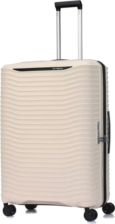 Samsonite Upscape 75 cm Expandable 4 Wheel Spinner Suitcase - Pearl Lilac shown to scale