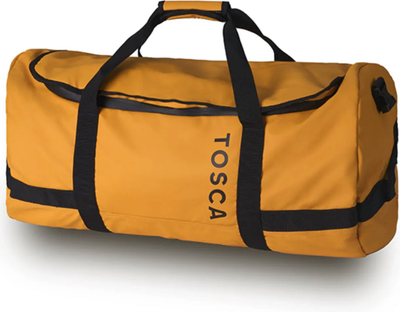 Tosca Delta 65 cm Barrel Duffle Bag - Yellow front view for size comparison