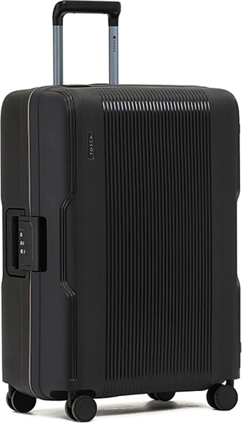 Tosca Knox 66 cm 4-Wheel Suitcase with Zipperless Closure - Black front view for size comparison