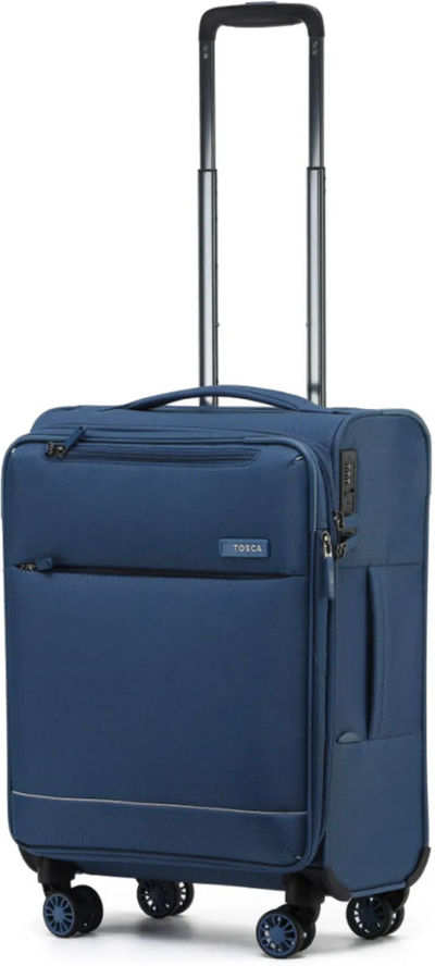 Tosca So Lite - 54 cm 4-Wheel Carry-On Suitcase - Blue front view for size comparison