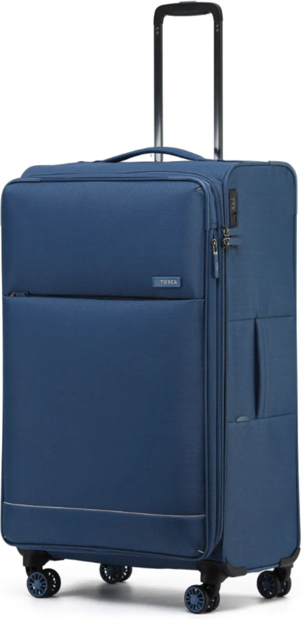Tosca So Lite 79 cm 4-Wheel Expandable Suitcase - Blue front view for size comparison