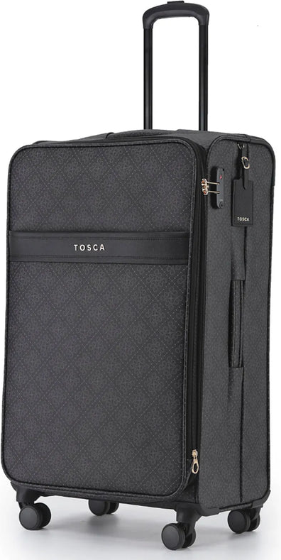 Tosca Willow 77 cm 4-Wheel Expandable Suitcase - Caviar front view for size comparison