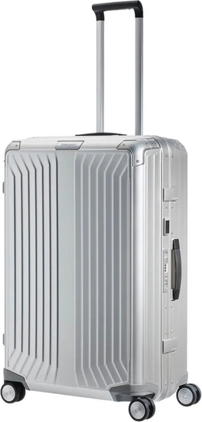 tu-samsonite-lite-box-alu-anodised-aluminium-76-cm-4-wheel-spinner-aluminium front view for size comparison