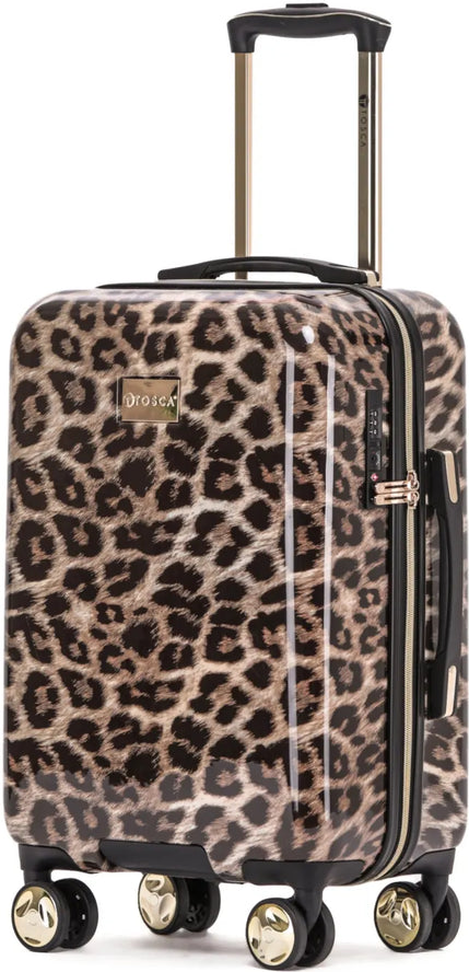 tu-tosca-leopard-50-cm-4-wheel-carry-on-suitcase front view for size comparison, retrimmed