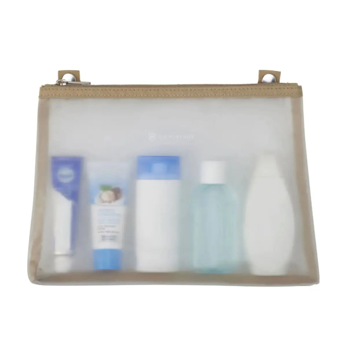 Detachable easy-clean clear zipped pouch