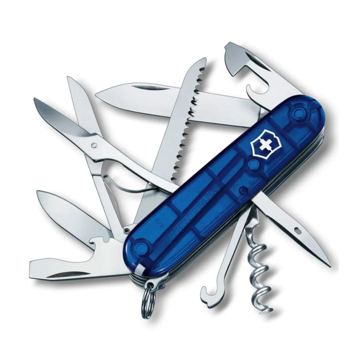Victorinox Huntsman Swiss Army Knife - Translucent Blue