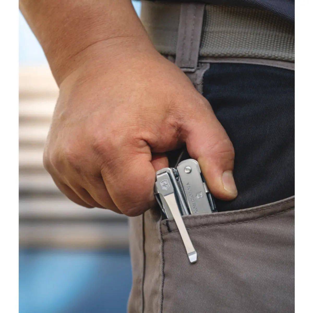 With carry clip and one-handed opening for quick and easy access of the large blade