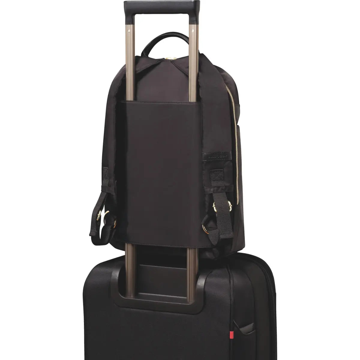 Rear pocket unzips to become a Pass-Thru trolley sleeve for easy travel with wheeled luggage