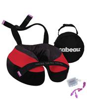 Cabeau The Neck's Evolution S3 - Memory Foam Neck Travel Pillow with Chin and Seat Strap - Red