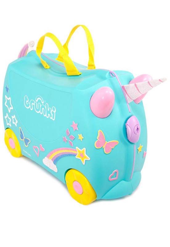 Trunki Una Unicorn - Ride on Suitcase / Luggage Carry-on Bag - Light Blue