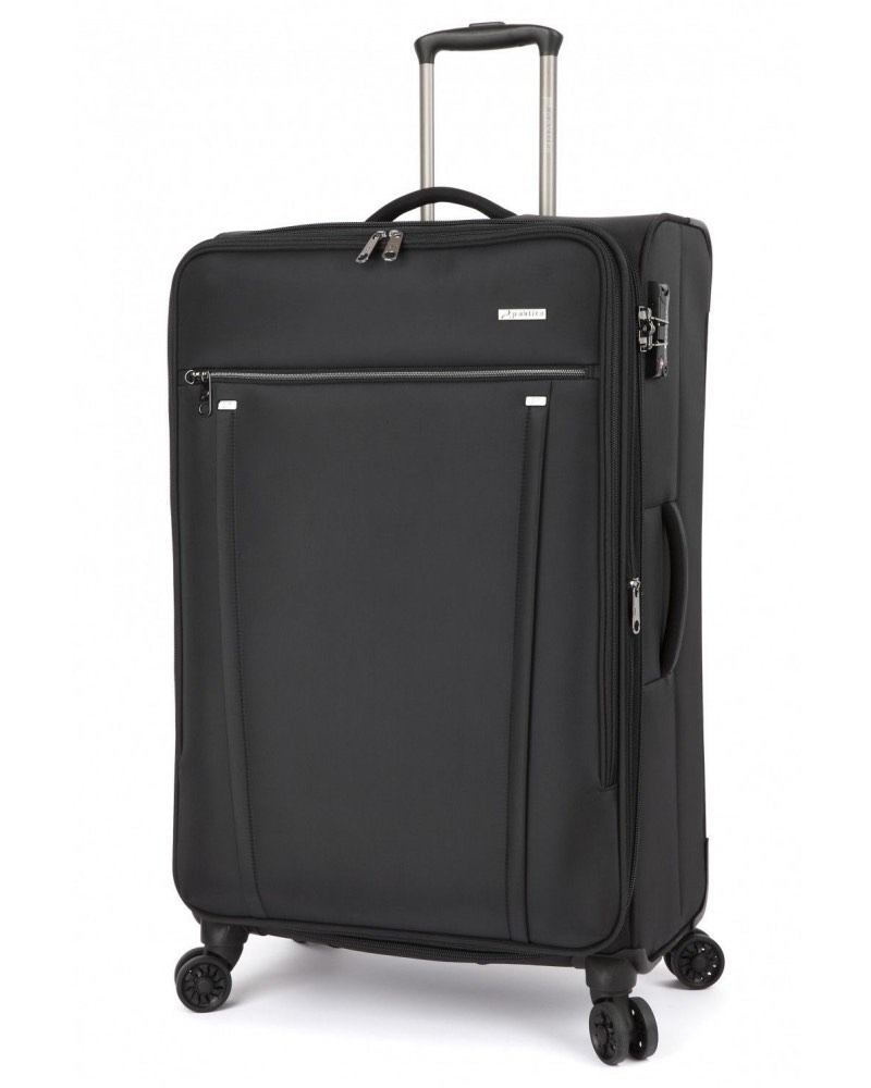 Paklite Bureau - 80 cm Large Expandable 4 Wheel Trolley Case - Black by ...