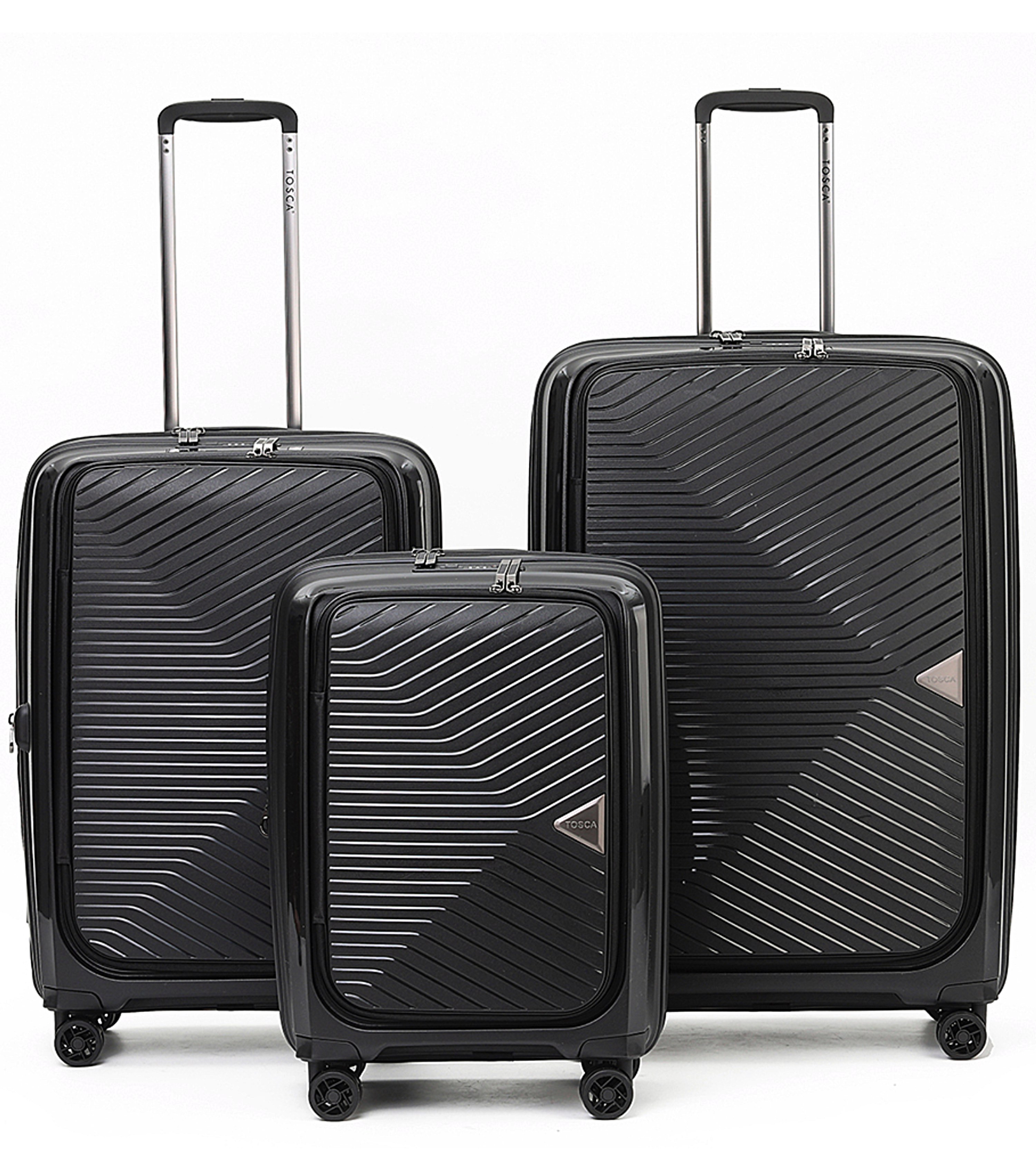 Tosca Space-X 4 Wheel Expandable Luggage Set of 3 - Black (Small ...