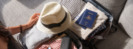 Packing a carry on suit case with Australian passports ready