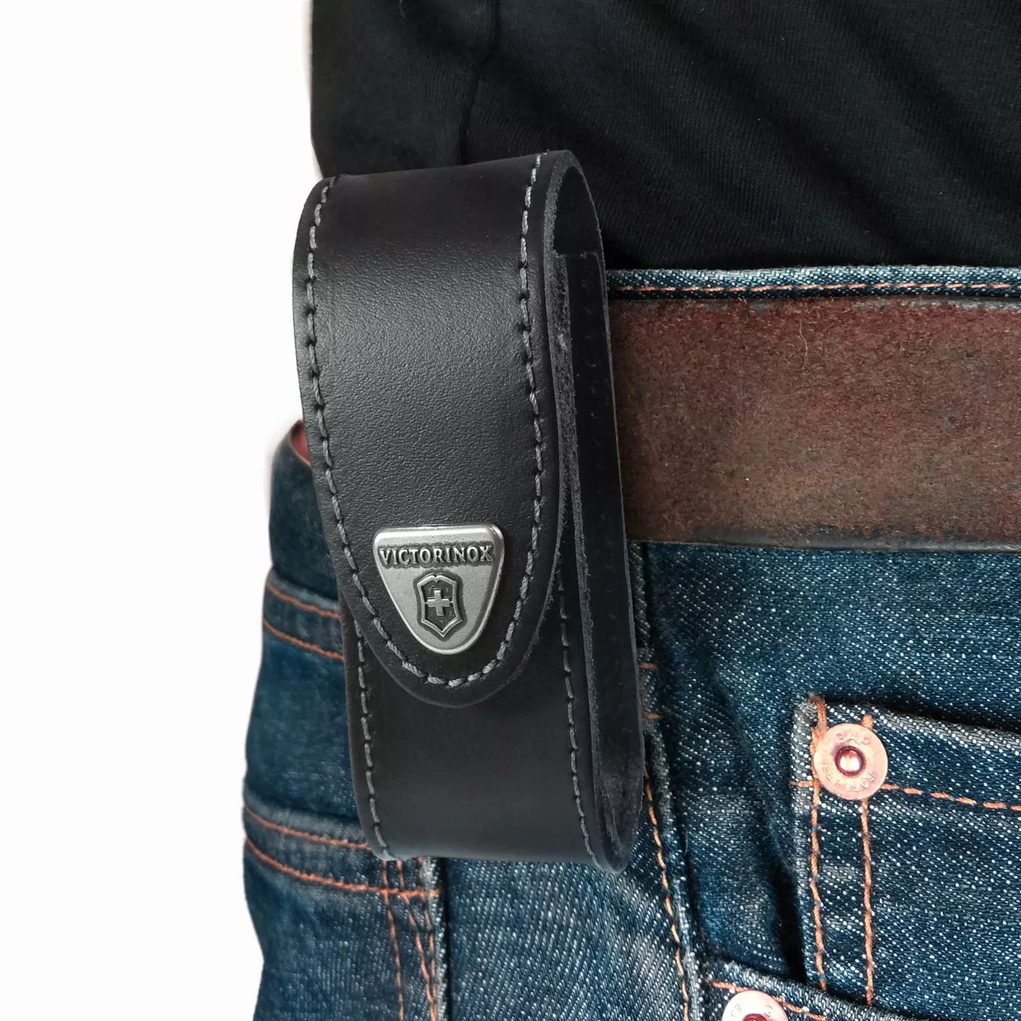 Victorinox Leather Sheath attaches to belt