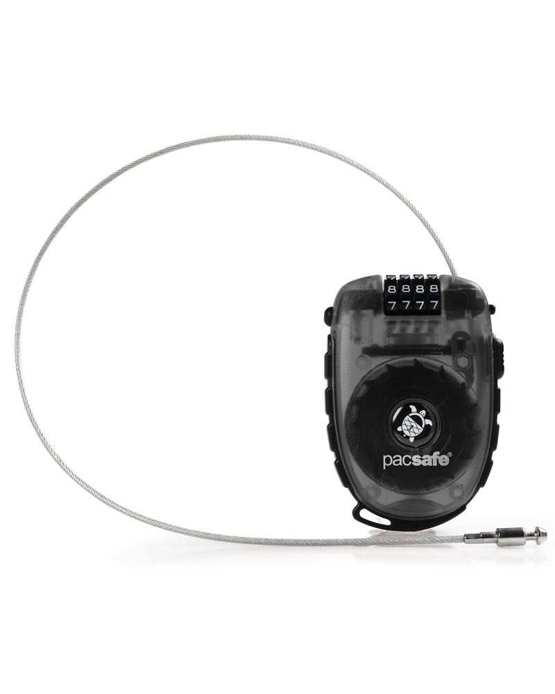 Pacsafe Retractasafe 250 : Adjustable Cable Lock : 4 Dial Combination : Smoke