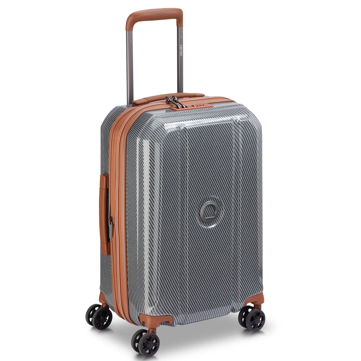 Delsey Helium Ultimate 55 cm 4-Wheel Expandable Carry-on Suitcase - Silver