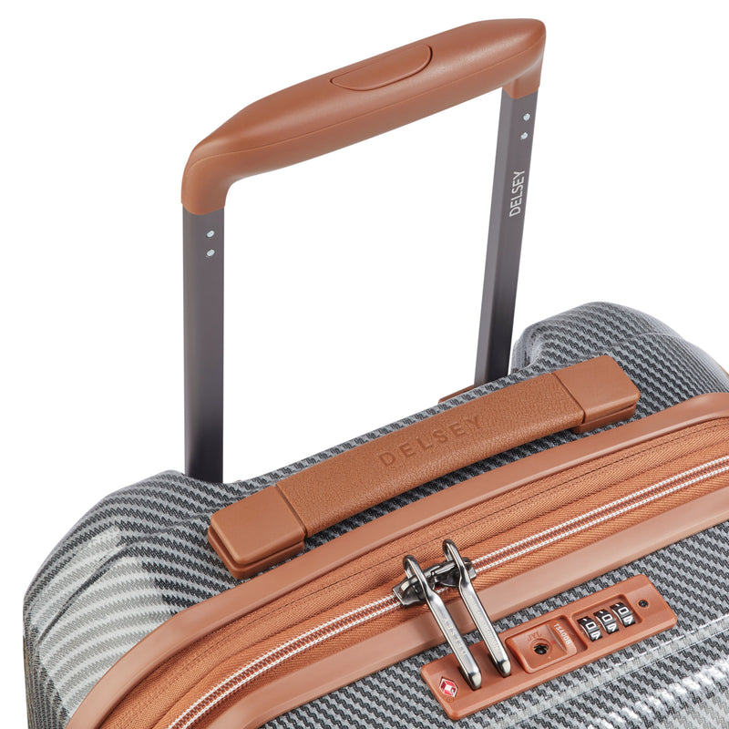 Delsey Helium Ultimate 55 cm 4-Wheel Expandable Carry-on Suitcase - Silver