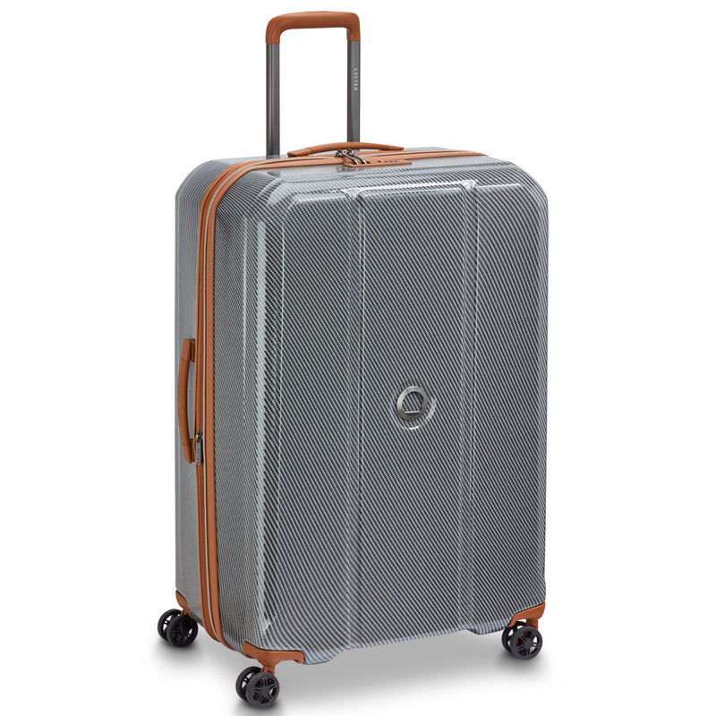 Delsey Helium Ultimate 76 cm 4-Wheel Expandable Suitcase - Silver