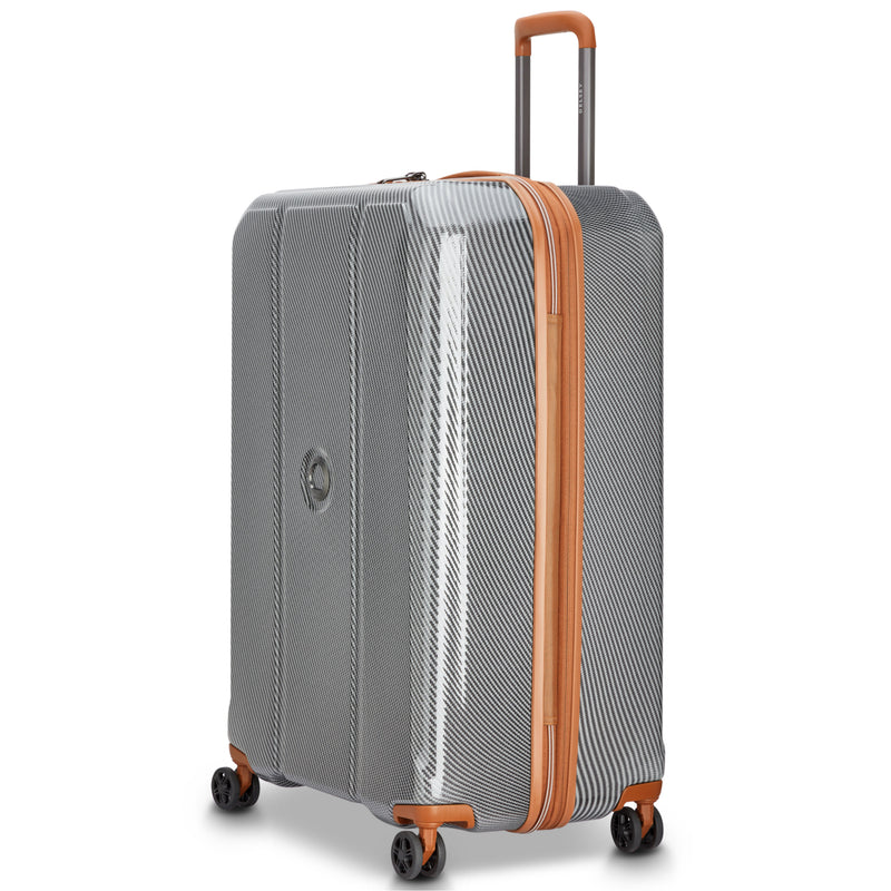 Delsey Helium Ultimate 76 cm 4-Wheel Expandable Suitcase - Silver
