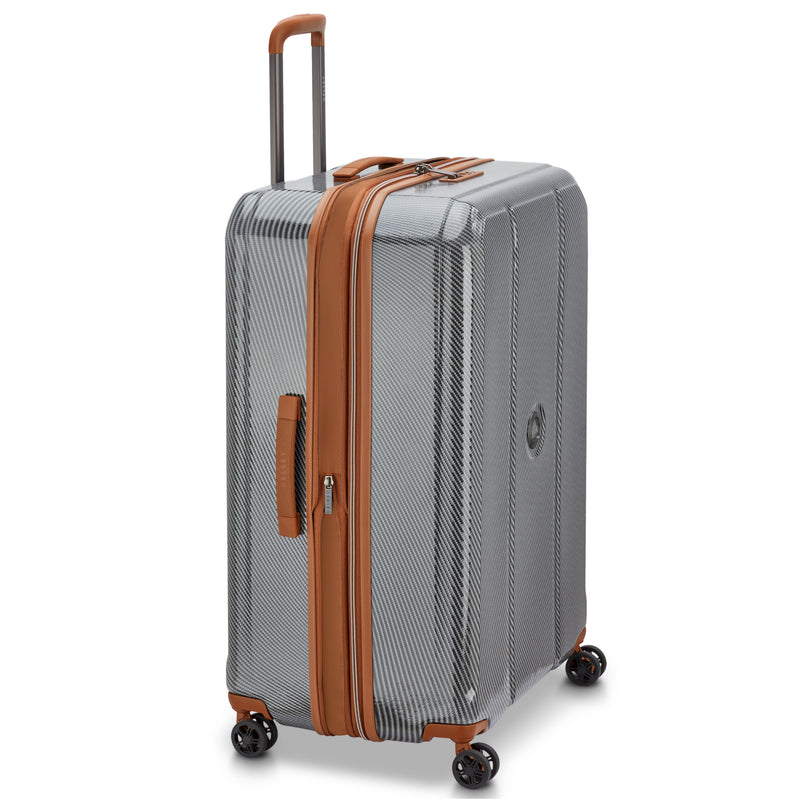 Delsey Helium Ultimate 76 cm 4-Wheel Expandable Suitcase - Silver
